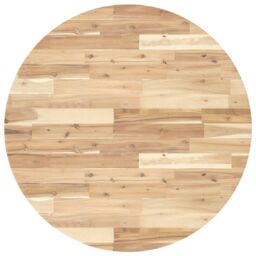Berkfield Home Table Top Round √ò90x2 cm Solid Wood Acacia in Brown - Size: 90x2 cm - thumbnail 2