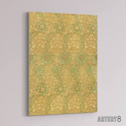 "Artery8 Kennet Floral Pattern Orange Green Canvas Wall Art Print Morris - Size: W18"" x H24""" - thumbnail 2