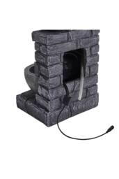 Living and Home Rustic Solar Water Fountain with LED Lights in Grey - thumbnail 4