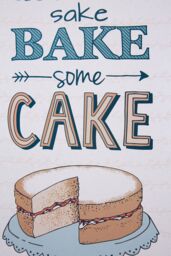 Orsina Bake Some Cake Wall Plaque, Playful Pastel Design With Bold Baking-Inspired Typography, Adds Whimsy And in White - thumbnail 3