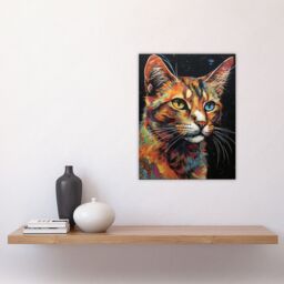 Artery8 The Cats Eyes By Amy Longford Tortoiseshell Modern Painting Heterochromia Acrylic Unframed Wall Art Print Poster Home Decor Premium - thumbnail 4