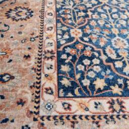 Kukoon Blue Beige Low Pile Traditional Persian Velvet Texture Area Rug - Size: 240 cm x 330 cm - thumbnail 8