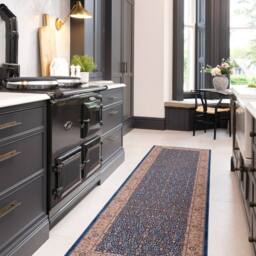Kukoon Blue Beige Low Pile Traditional Persian Velvet Texture Area Rug - Size: 240 cm x 330 cm - thumbnail 6