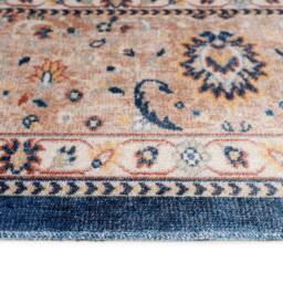 Kukoon Blue Beige Low Pile Traditional Persian Velvet Texture Area Rug - Size: 240 cm x 330 cm - thumbnail 7