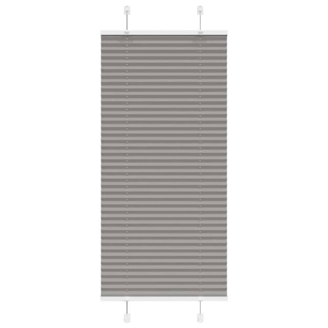 Berkfield Home Pleated Blind Anthracite 55x100 cm Fabric Width 54.4 cm Polyester in Dark Grey - image 1
