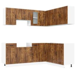 Berkfield Home 11 Piece Kitchen Cabinet Set Kalmar Smoked Oak Engineered Wood in Brown - thumbnail 1