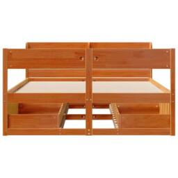 Berkfield Home Bed Frame without Mattress Wax Brown 160x200 cm Solid Wood Pine - thumbnail 4