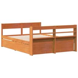 Berkfield Home Bed Frame without Mattress Wax Brown 160x200 cm Solid Wood Pine - thumbnail 8