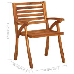 Berkfield Home Garden Chairs 3 pcs Solid Acacia Wood in Brown - thumbnail 7
