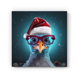 "Warren Reed - Designer Turkey Wearing A Santa Hat Canvas - Size: W30"" x H30""" - thumbnail 2