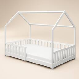 Flair Explorer Small Double Play House Floor Bed with Rails Wooden White - thumbnail 3