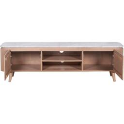 Wyld Haus Boston Natural Oak & Brown Marble 2 Door TV Unit - thumbnail 4