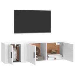 Berkfield Home Classic 2 Piece TV Cabinet Set White Engineered Wood - thumbnail 1