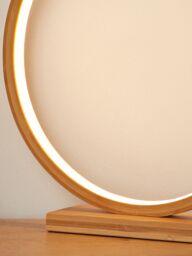 Lighting Collection Bamboo Led Light Table Lamp in Natural - thumbnail 4