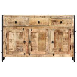 Berkfield Home Sideboard 120x35x76 cm Solid Mango Wood in Brown - Size: 120 x 35 x 76 cm - thumbnail 2
