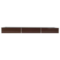 Berkfield Home Garden Raised Bed Galvanised Steel 480x80x45 cm Brown - Size: 480 x 80 x 45 cm - thumbnail 3