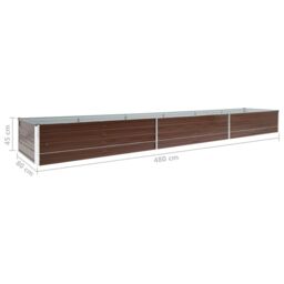 Berkfield Home Garden Raised Bed Galvanised Steel 480x80x45 cm Brown - Size: 480 x 80 x 45 cm - thumbnail 6