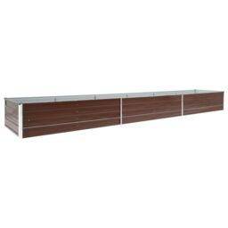 Berkfield Home Garden Raised Bed Galvanised Steel 480x80x45 cm Brown - Size: 480 x 80 x 45 cm - thumbnail 2