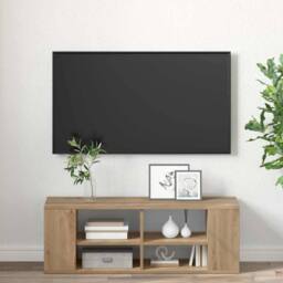 Berkfield Home TV Cabinet Artisan oak 102 x 35 x 35 cm Engineered wood in Brown - thumbnail 4