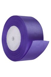 Neel Blue Double Sided Satin Polyester Ribbon Roll, 40mm x 25 Metres in Purple - thumbnail 3