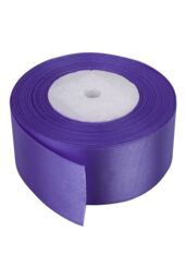 Neel Blue Double Sided Satin Polyester Ribbon Roll, 40mm x 25 Metres in Purple - thumbnail 1
