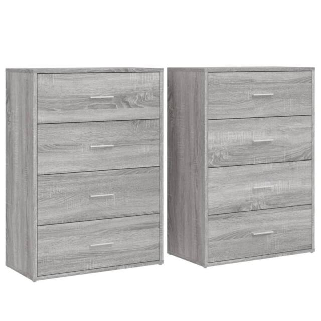 Berkfield Home Sideboards 2 pcs Grey Sonoma 60x31x84 cm Engineered Wood - Size: 60 x 31 x 84 cm - image 1
