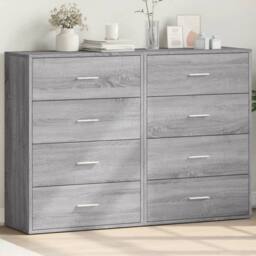Berkfield Home Sideboards 2 pcs Grey Sonoma 60x31x84 cm Engineered Wood - Size: 60 x 31 x 84 cm - thumbnail 2