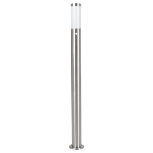 Loops IP44 Outdoor Bollard Light PIR Sensor Stainless Steel 12W E27 1100mm Lamp Post in Metallics - image 1