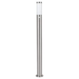 Loops IP44 Outdoor Bollard Light PIR Sensor Stainless Steel 12W E27 1100mm Lamp Post in Metallics - thumbnail 1