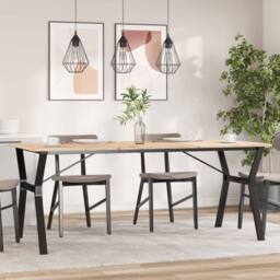 Berkfield Home Durable Dining Table Legs Y-Frame 180x80x73 cm Cast Iron in Black - Size: 180 x 80 x 73 cm - thumbnail 2