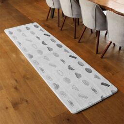 Benjamin Tate Design burger & sandwich icon Designer Runner Rug in Natural - Size: 67 cm x 230 cm - thumbnail 3
