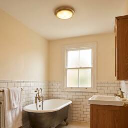 Happy Homewares Modern Chic Flush LED Bathroom Ceiling Light Fitting in Metallic Gold - thumbnail 6