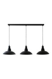 ValueLights Civic Black Metro Dome 3 Drop Bar Black Diner Ceiling Pendant Light - thumbnail 6