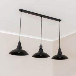 ValueLights Civic Black Metro Dome 3 Drop Bar Black Diner Ceiling Pendant Light - thumbnail 3