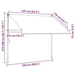 Berkfield Home Manual Retractable Awning 250 cm Orange & Brown - thumbnail 8