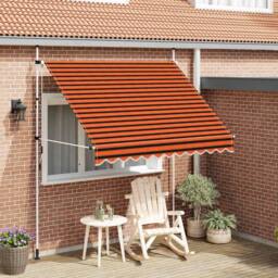 Berkfield Home Manual Retractable Awning 250 cm Orange & Brown - thumbnail 2