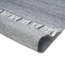 Wyld and Coco Grey PET Area Rug 160 x 230 cm Indoor-Outdoor Flat-Woven with Fringe - Size: 160 cm x 230 cm - thumbnail 4