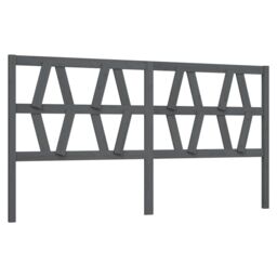Berkfield Home Bed Headboard Grey 206x4x100 cm Solid Wood Pine - Size: 206 x 4 x 100 cm - thumbnail 2