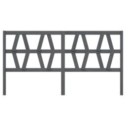 Berkfield Home Bed Headboard Grey 206x4x100 cm Solid Wood Pine - Size: 206 x 4 x 100 cm - thumbnail 3