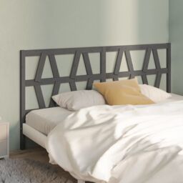 Berkfield Home Bed Headboard Grey 206x4x100 cm Solid Wood Pine - Size: 206 x 4 x 100 cm - thumbnail 1