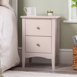 FORGEVIO Pink Bedside Table 2 Drawer Slim Bedroom - Size: 0.6m2 - thumbnail 3