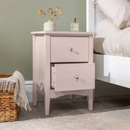 FORGEVIO Pink Bedside Table 2 Drawer Slim Bedroom - Size: 0.6m2 - thumbnail 5