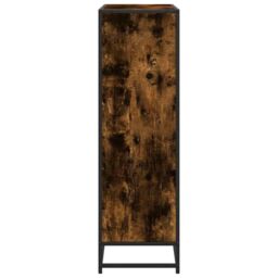 Berkfield Home Bookcase Smoked Oak 97.5x33x107.5 cm Engineered Wood & Metal in Brown - thumbnail 5