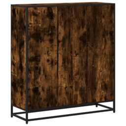 Berkfield Home Bookcase Smoked Oak 97.5x33x107.5 cm Engineered Wood & Metal in Brown - thumbnail 6