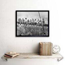"Artery8 Lunch Atop A Skyscraper New York 1932 Iconic Photo Framed Art Print in Grey - Size: W12"" x H16""" - thumbnail 2