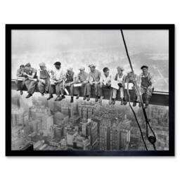 "Artery8 Lunch Atop A Skyscraper New York 1932 Iconic Photo Framed Art Print in Grey - Size: W12"" x H16""" - thumbnail 1