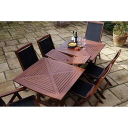 Rowlinsons Bali Garden Furniture Set - L210 x W100 x H74 cm in Brown - thumbnail 2