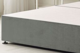 Somnior Ziggy Divan Bed Base with Headboard Plush Velvet in Charcoal - Size: Single - thumbnail 3