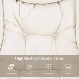 Costway Lazy Chair w/ Ottoman Modern Leisure Chair Lounge Chair w/ Pillow in Beige - thumbnail 5