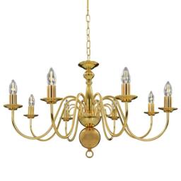 Berkfield Home Elegant Chandelier Golden 8 x E14 Bulbs in Gold - thumbnail 3